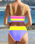 Sporty Colorblock Bikini Set (3-Piece)