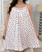 Ditsy Floral Lace-Trimmed Cami Sleep Dress