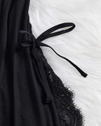 Flirty Sheer Lace Side Slit Babydoll Set