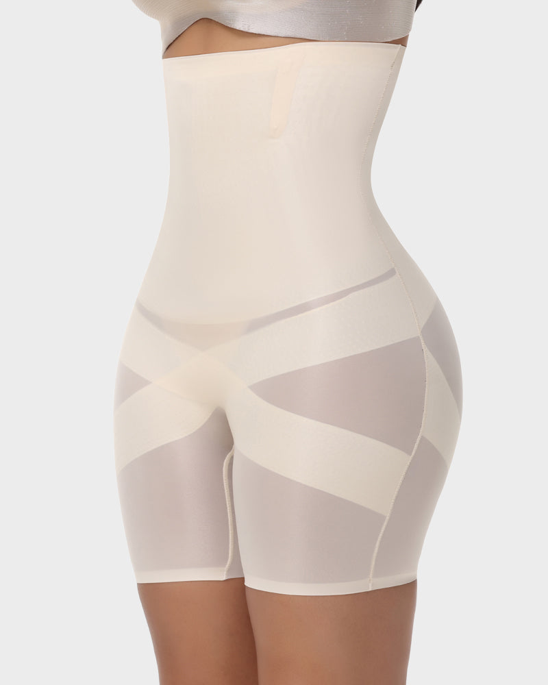 High-Waist Cross Compression Shaping Shorts Secondary image