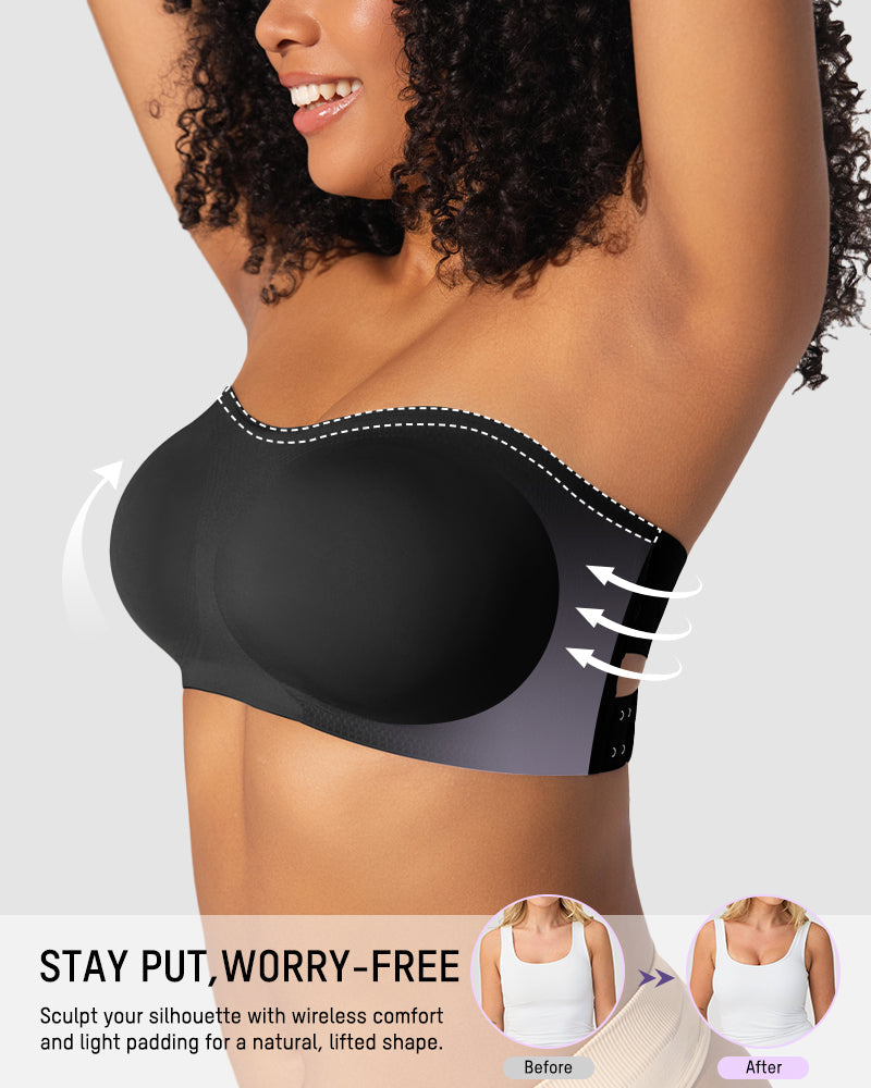 Non-Slip Crossover Side Hook Bandeau Bra Secondary image