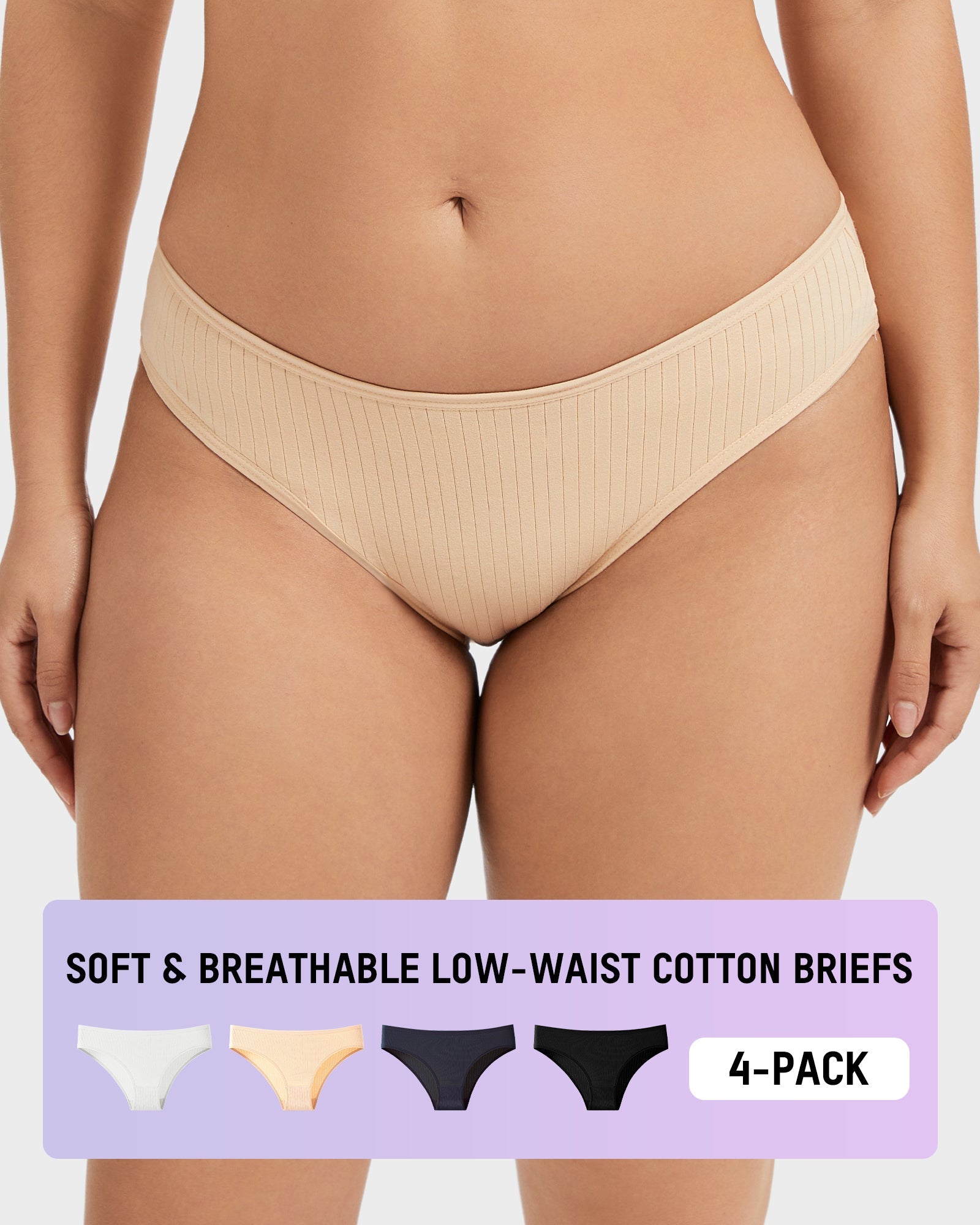 Everyday Comfort Low-Waist Cotton Briefs (4 Pack) Main image