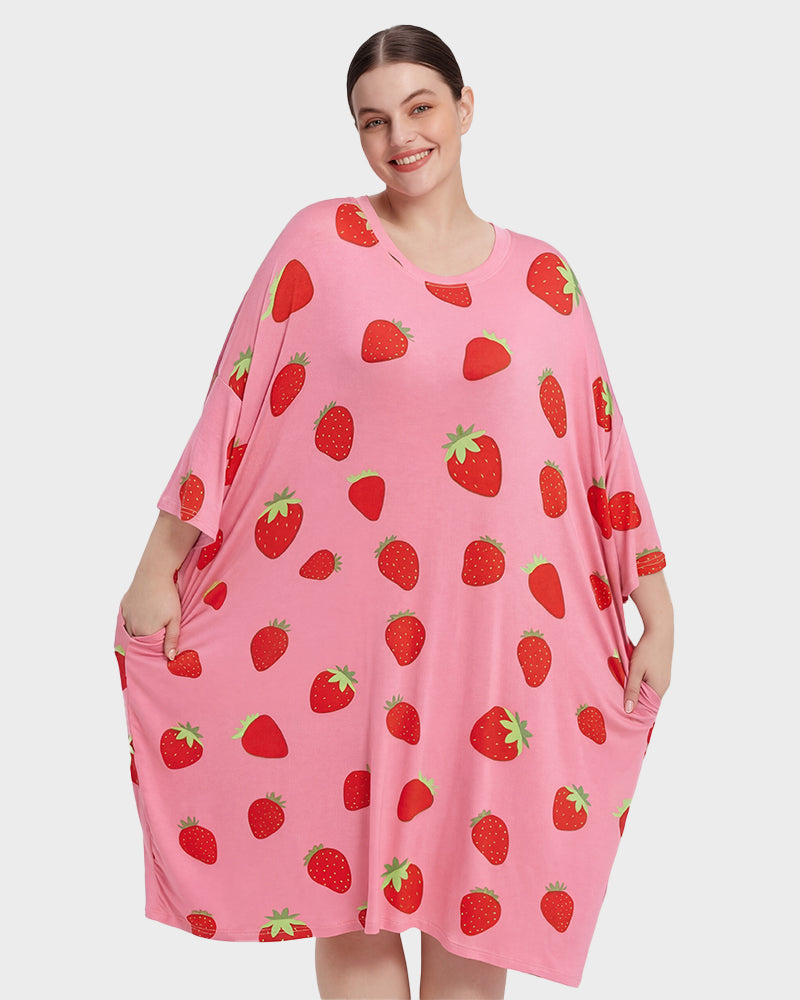 Plus Size Ultra-Soft Oversized Shirt Sleepwear with Pockets Secondary image