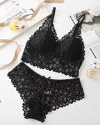 Romantic Lace Triangle Bra & Panty Lingerie Set(3 Pack)