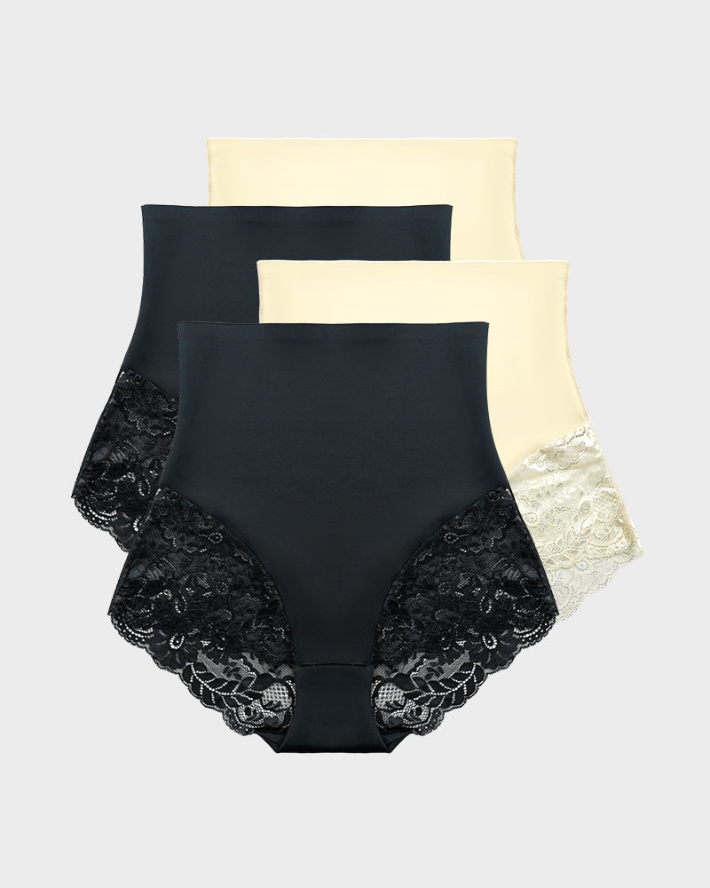 Smooth High-Waisted Sheer Lace Sculpting Brief (4 Pack) Main image