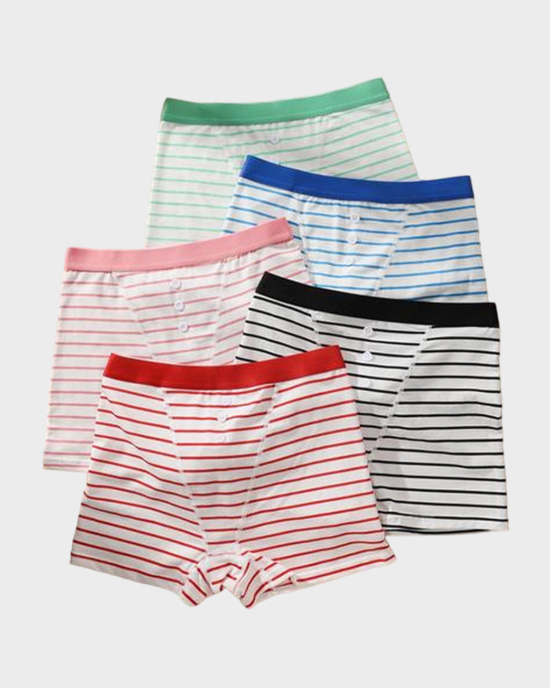 Striped Soft Breathable Boyshort Panties (5 Pack) Main image